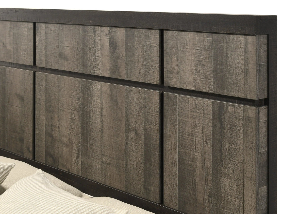 Remington Brown and Gray Queen Panel Bed by Crown Mark at Eve Furniture