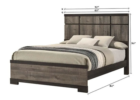 Remington Brown and Gray Queen Panel Bed by Crown Mark at Eve Furniture