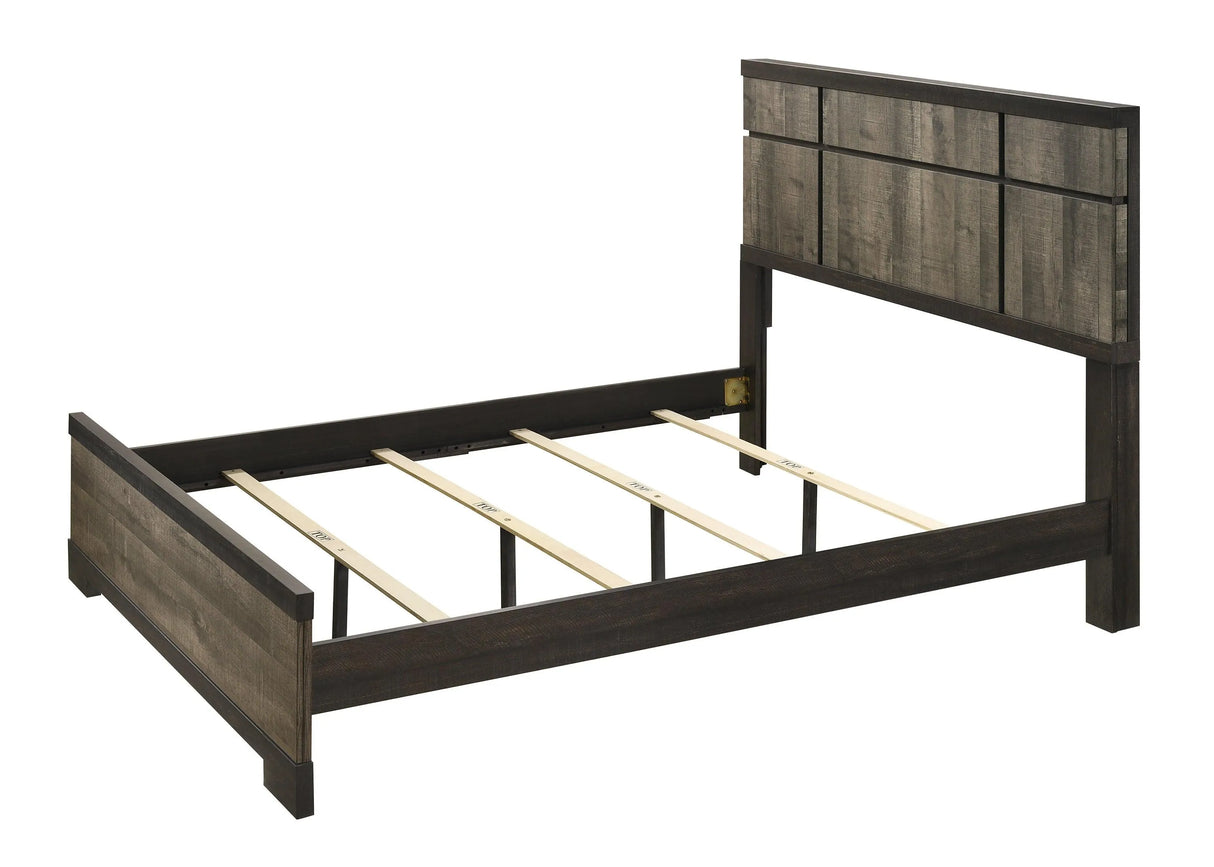 Remington Brown and Gray Queen Panel Bed by Crown Mark at Eve Furniture