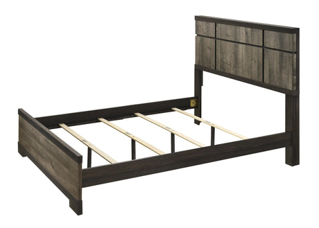 Remington Brown and Gray Queen Panel Bed by Crown Mark at Eve Furniture