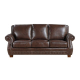 Remington Brown Leather Reclining sofa and Loveseat by Homelegance at Eve Furniture