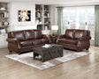 Remington Brown Leather Reclining sofa and Loveseat by Homelegance at Eve Furniture