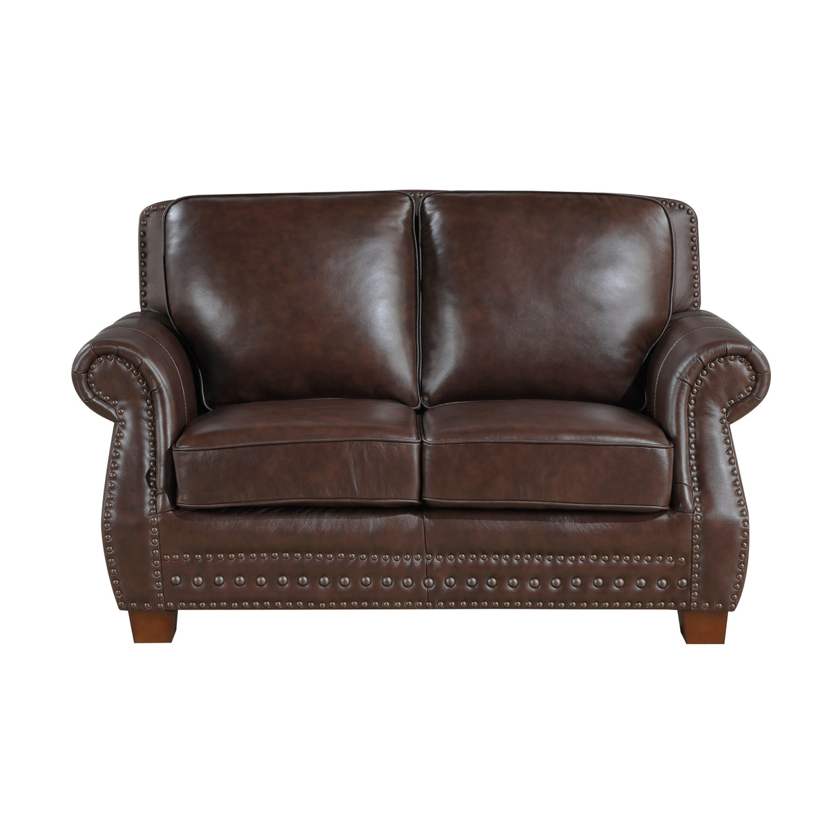 Remington Brown Leather Reclining sofa and Loveseat by Homelegance at Eve Furniture