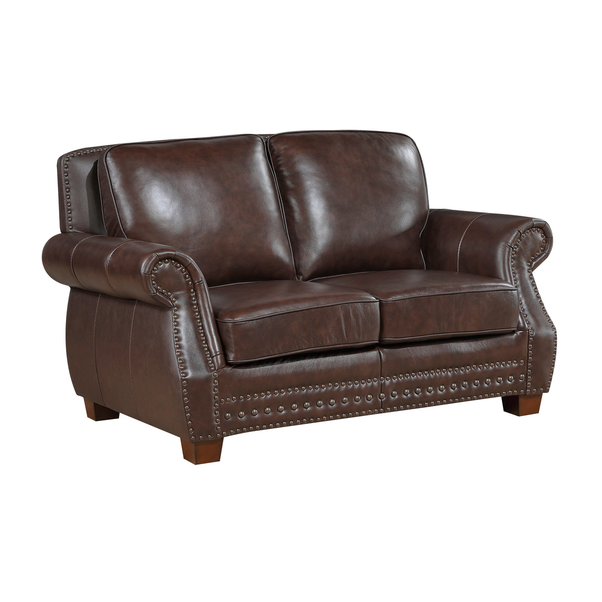 Remington Brown Leather Reclining sofa and Loveseat by Homelegance at Eve Furniture