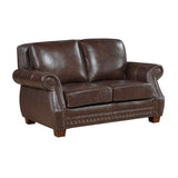 Remington Brown Leather Reclining sofa and Loveseat by Homelegance at Eve Furniture