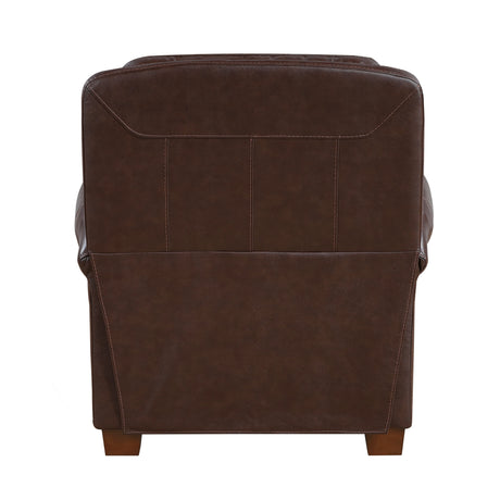 Remington Brown Push Back Leather Reclining Chair by Homelegance at Eve Furniture