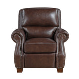 Remington Brown Push Back Leather Reclining Chair by Homelegance at Eve Furniture