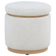 Remuda Ivory Boucle Upholstered Round Storage Ottoman by Coaster at Eve Furniture