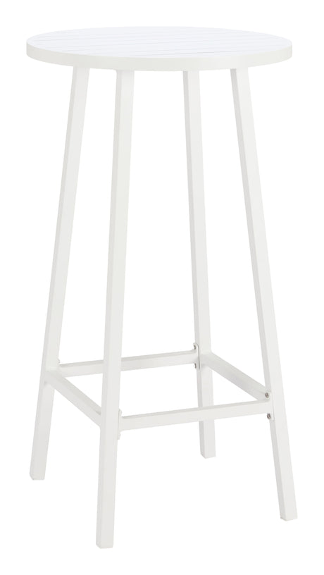 Ren White Outdoor Bar Table by Zuomod at Eve Furniture