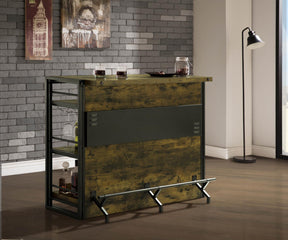 Renaldi Antique Nutmeg Bar Unit with Stemware Rack by Coaster at Eve Furniture