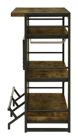 Renaldi Antique Nutmeg Bar Unit with Stemware Rack by Coaster at Eve Furniture