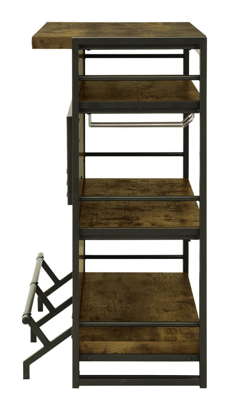 Renaldi Antique Nutmeg Bar Unit with Stemware Rack by Coaster at Eve Furniture