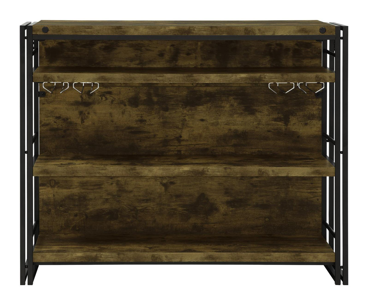 Renaldi Antique Nutmeg Bar Unit with Stemware Rack by Coaster at Eve Furniture