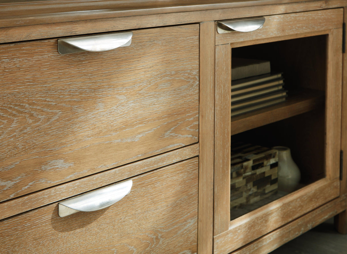 Rencott Light Brown 80" TV Stand by Ashley at Eve Furniture