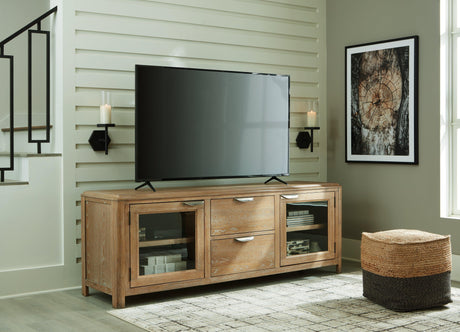 Rencott Light Brown 80" TV Stand by Ashley at Eve Furniture