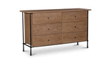 Rene 6 Drawer Dresser Brown by Moe's Home at Eve Furniture