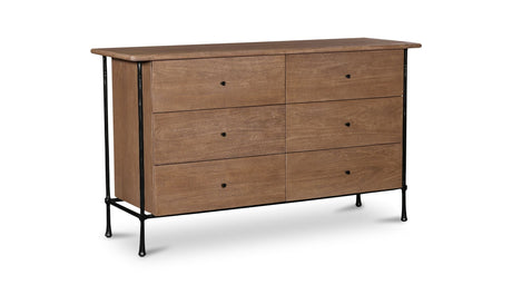 Rene 6 Drawer Dresser Brown by Moe's Home at Eve Furniture