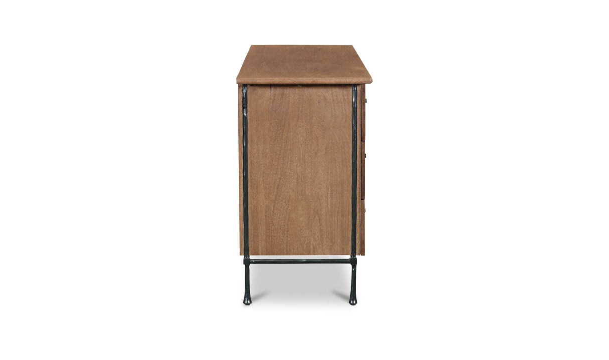 Rene 6 Drawer Dresser Brown by Moe's Home at Eve Furniture