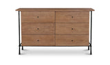 Rene 6 Drawer Dresser Brown by Moe's Home at Eve Furniture
