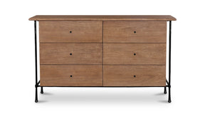 Rene 6 Drawer Dresser Brown by Moe's Home at Eve Furniture