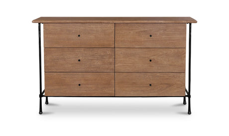 Rene 6 Drawer Dresser Brown by Moe's Home at Eve Furniture