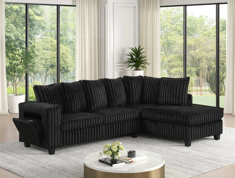 Rene Black RAF Sectional by Happy Homes at Eve Furniture
