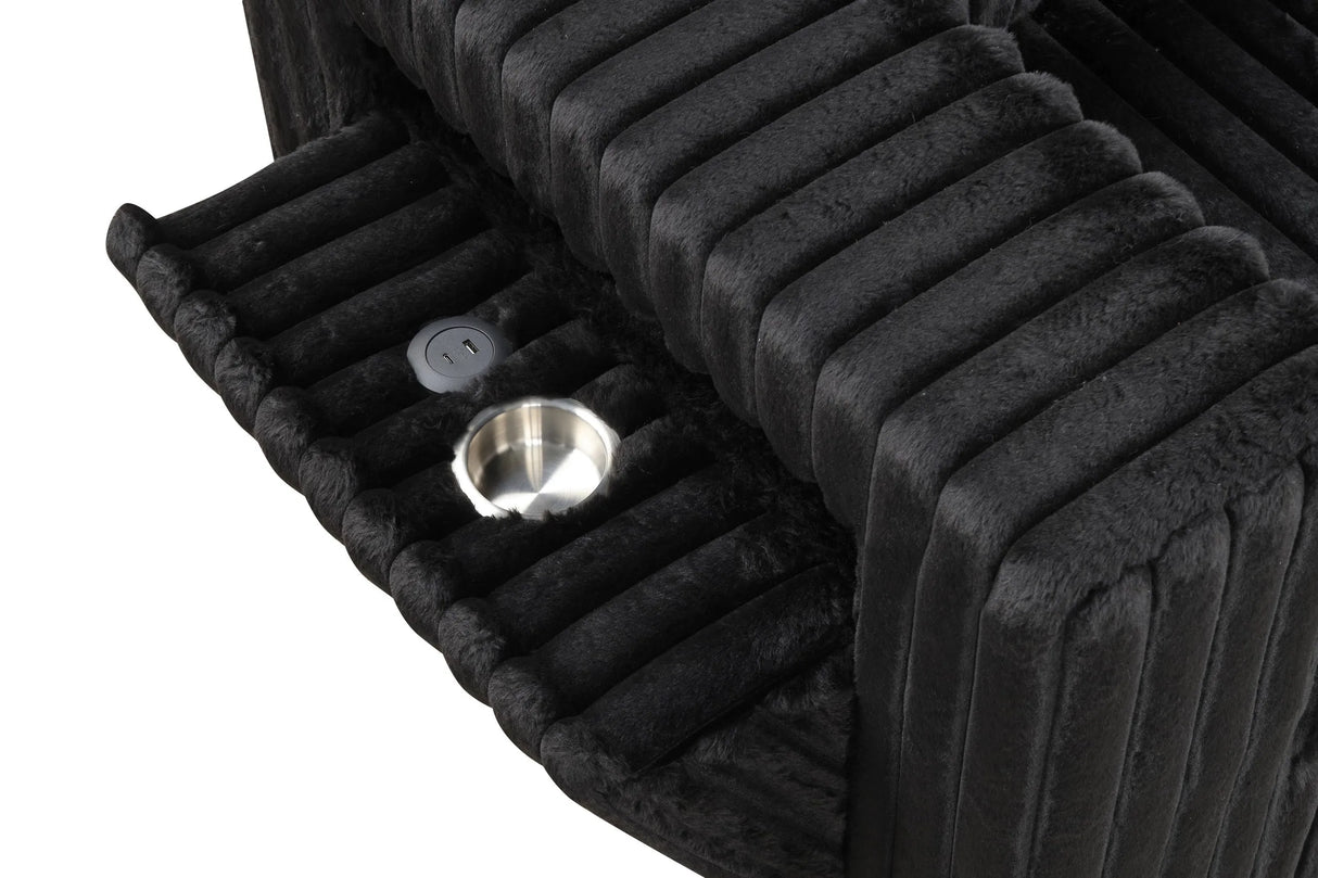 Rene Black RAF Sectional by Happy Homes at Eve Furniture