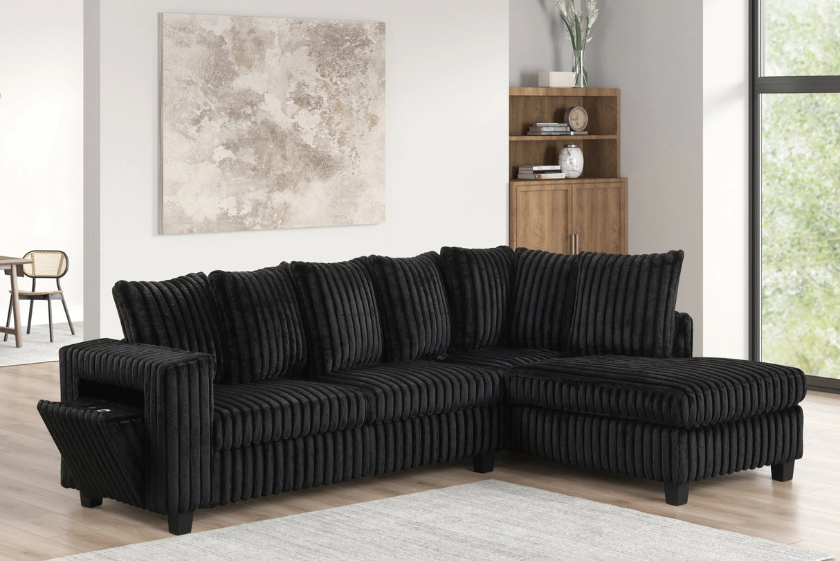 Rene Black RAF Sectional by Happy Homes at Eve Furniture