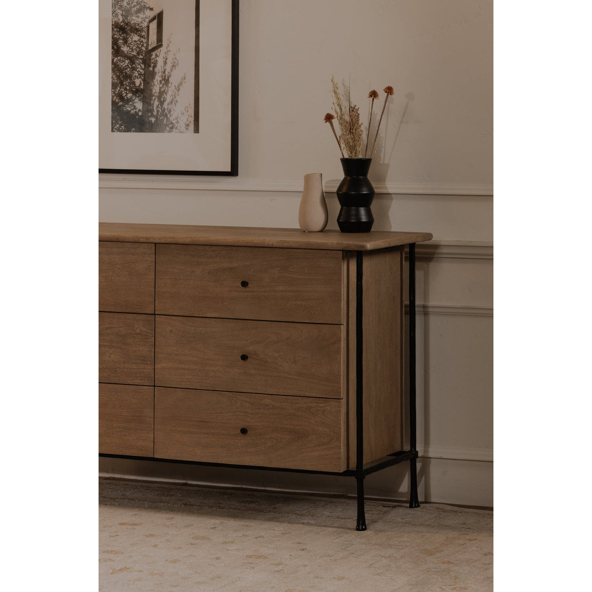 Rene Brown 6 Drawer Dresser by Moe's Home at Eve Furniture