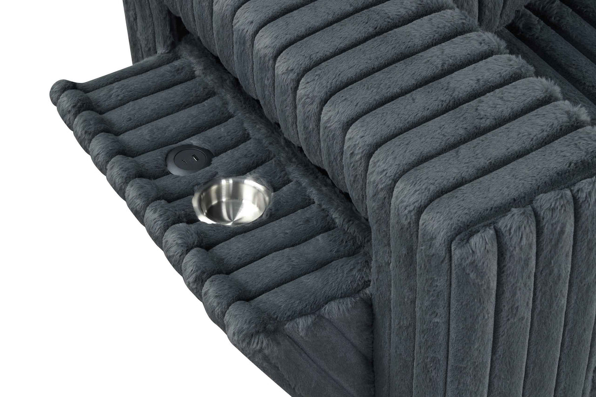 Rene Charcoal RAF Reversible Sectional by Happy Homes at Eve Furniture