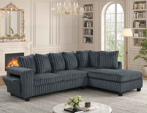 Rene Charcoal RAF Reversible Sectional by Happy Homes at Eve Furniture