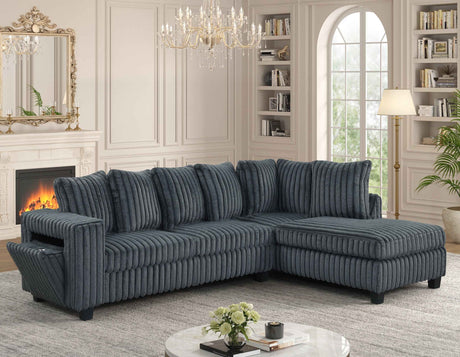 Rene Charcoal RAF Reversible Sectional by Happy Homes at Eve Furniture