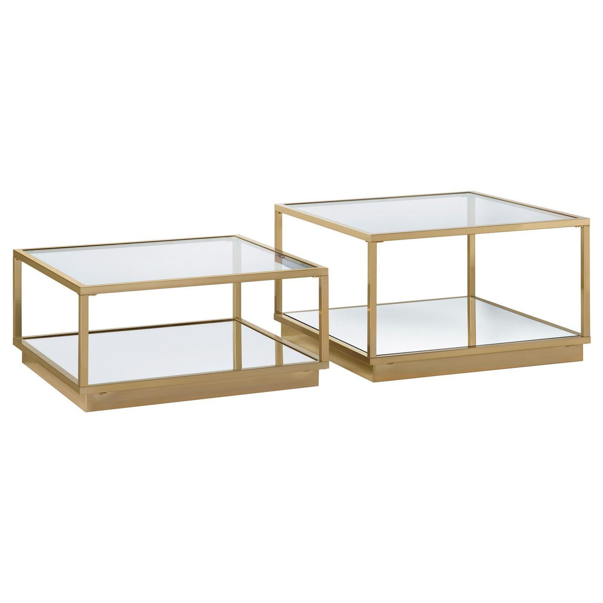 Renee Rose Brass 2-Piece Square Occasional Set by Coaster at Eve Furniture