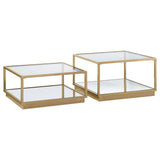 Renee Rose Brass 2-Piece Square Occasional Set by Coaster at Eve Furniture