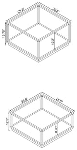 Renee Rose Brass 2-Piece Square Occasional Set by Coaster at Eve Furniture