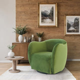 Renee Swivel Chair - Green Velvet by Ashcroft Furniture at Eve Furniture