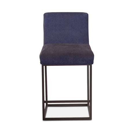 Renegade 20" Upholstered Counter Chair in Navy Linen with Antique Zinc Legs by Home Trends & Design at Eve Furniture