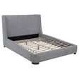 Rennes Gray Upholstered Eastern King Wingback Platform Bed by Coaster at Eve Furniture