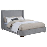 Rennes Gray Upholstered Eastern King Wingback Platform Bed by Coaster at Eve Furniture