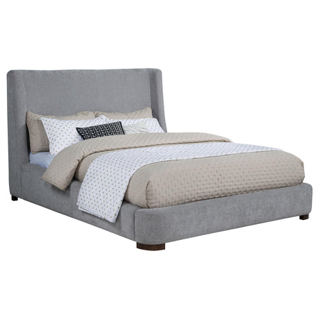 Rennes Gray Upholstered Eastern King Wingback Platform Bed by Coaster at Eve Furniture