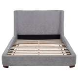 Rennes Gray Upholstered Eastern King Wingback Platform Bed by Coaster at Eve Furniture