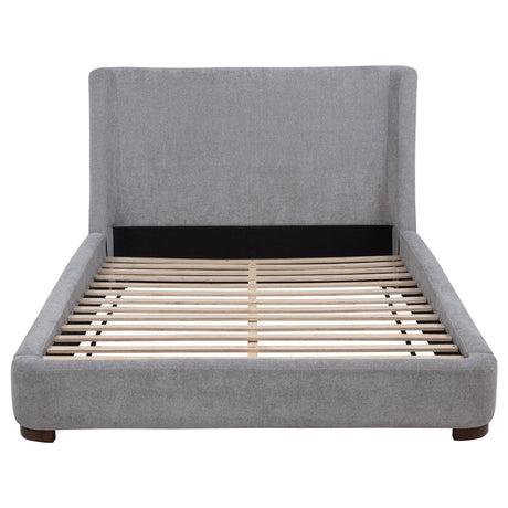 Rennes Gray Upholstered Eastern King Wingback Platform Bed by Coaster at Eve Furniture