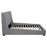 Rennes Gray Upholstered Eastern King Wingback Platform Bed by Coaster at Eve Furniture