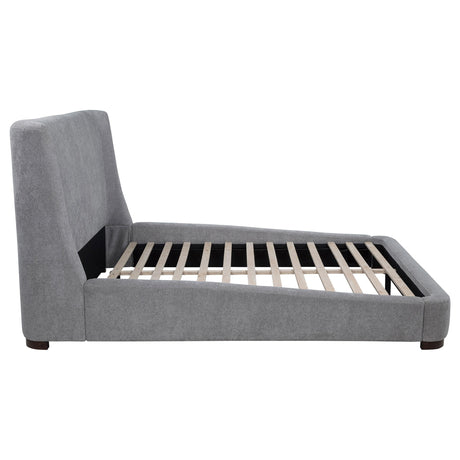 Rennes Gray Upholstered Eastern King Wingback Platform Bed by Coaster at Eve Furniture