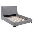 Rennes Gray Upholstered Eastern King Wingback Platform Bed by Coaster at Eve Furniture