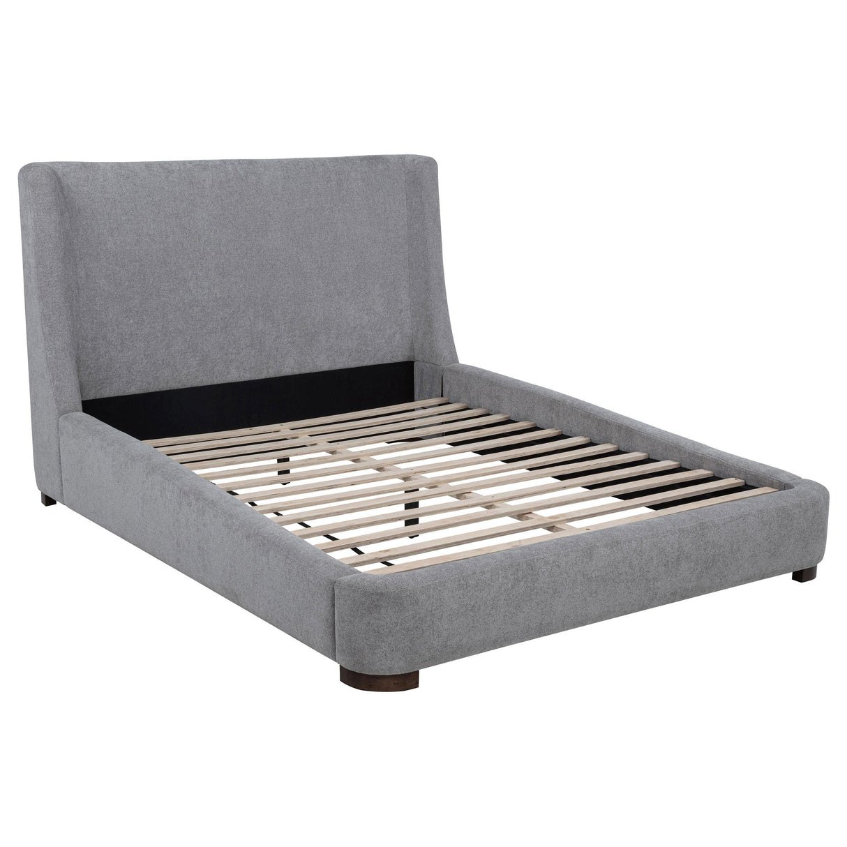 Rennes Gray Upholstered Eastern King Wingback Platform Bed by Coaster at Eve Furniture