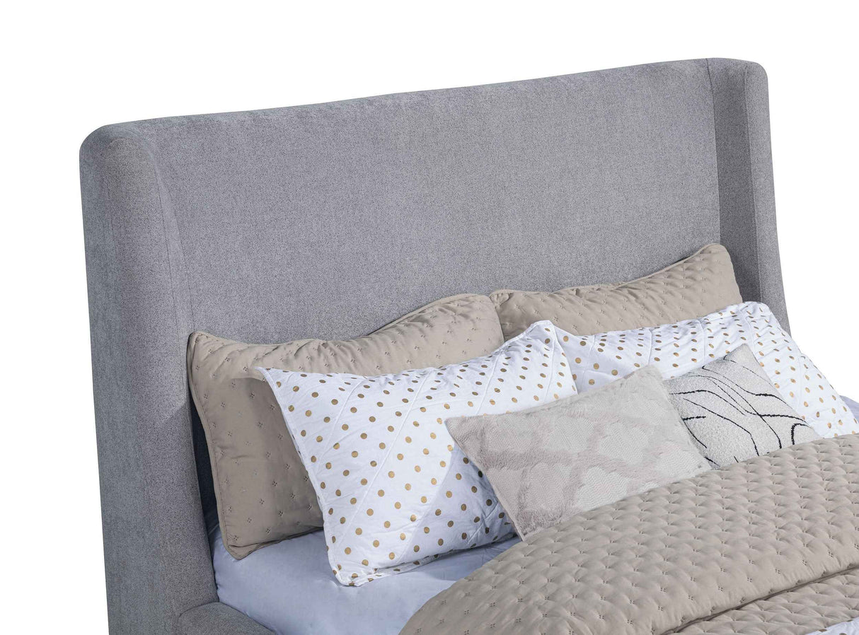 Rennes Grey Upholstered Queen Wingback Platform Bed by Coaster at Eve Furniture
