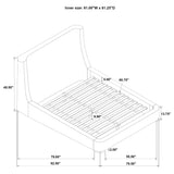Rennes Grey Upholstered Queen Wingback Platform Bed by Coaster at Eve Furniture