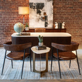 Reno 24" Side Table in White Marble and Antique Brass Base by Home Trends & Design at Eve Furniture