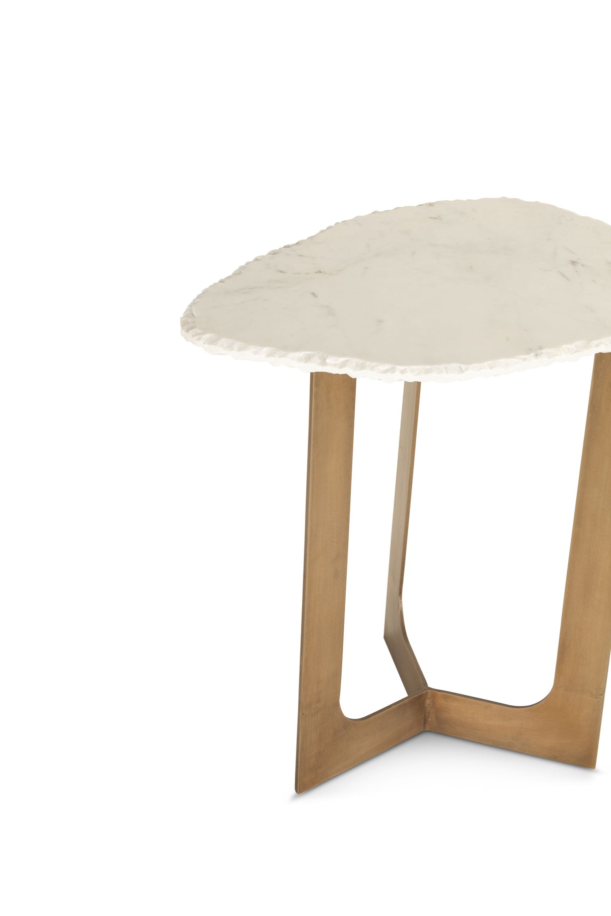 Reno 24" Side Table in White Marble and Antique Brass Base by Home Trends & Design at Eve Furniture
